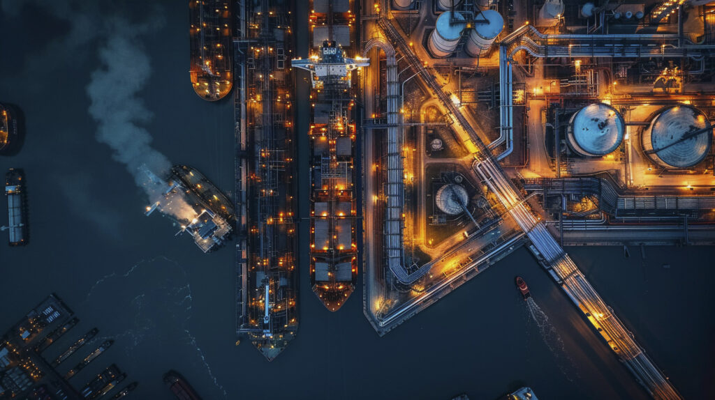scene with photorealistic logistics operations proceedings